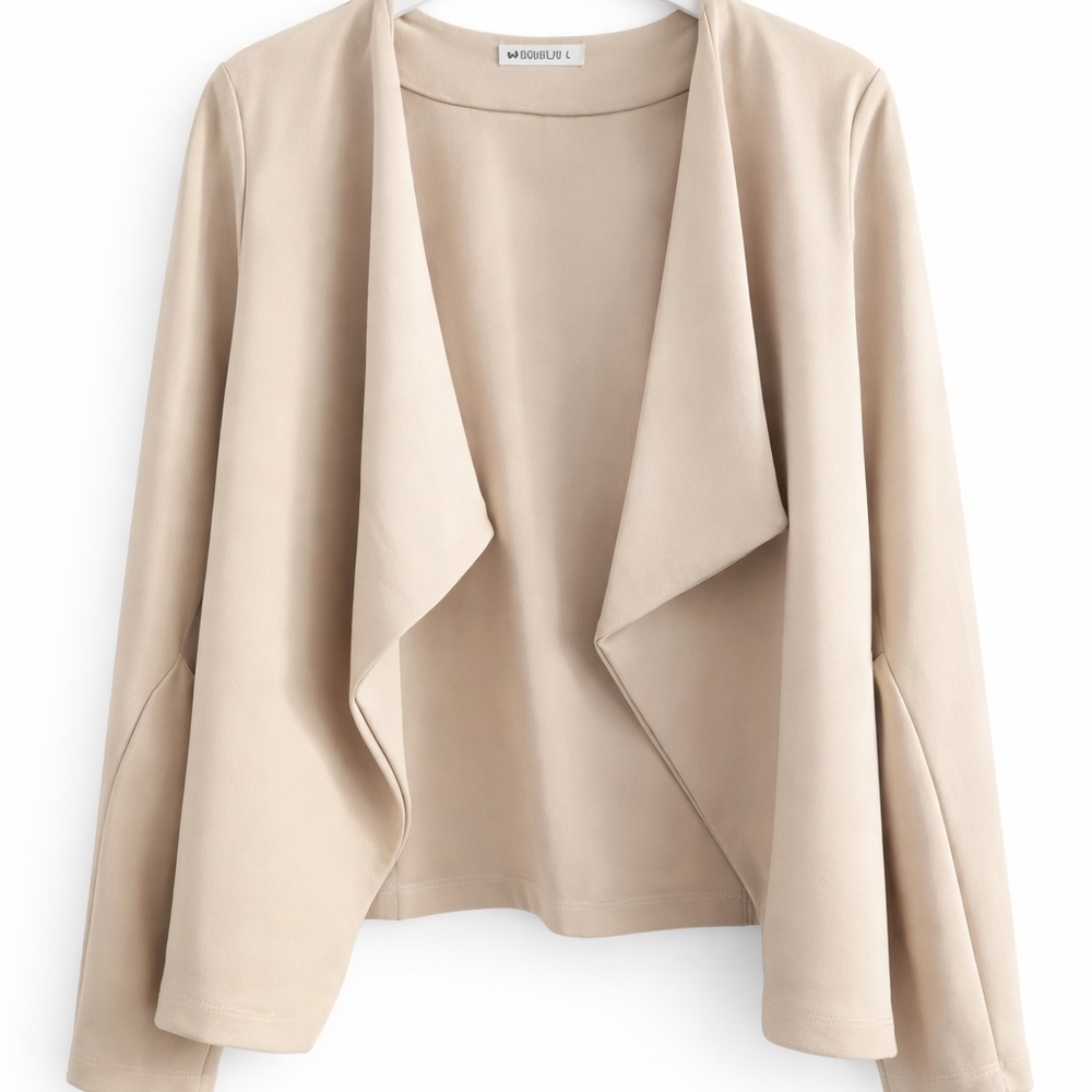 Doublju Brand Sold at ModCloth Cream Open Front Blazer – L